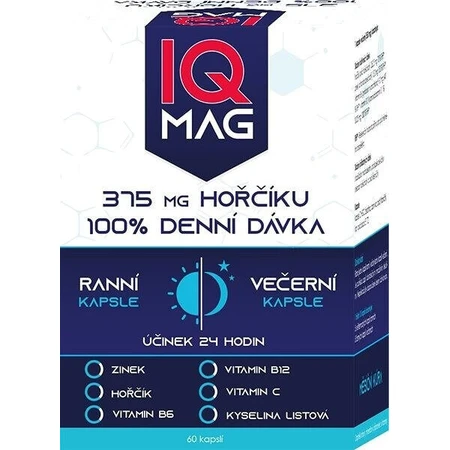 IQ MAG магній вранці та ввечері 1×60 капсул, дієтична добавка: ціни та характеристики