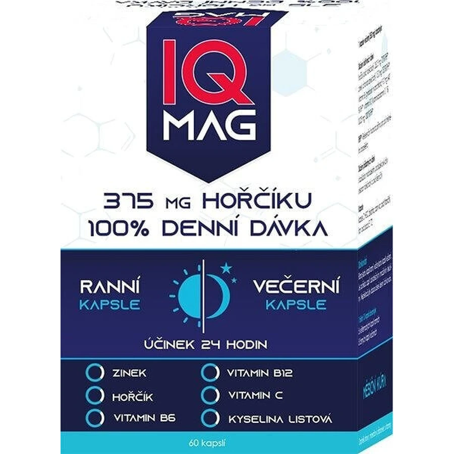 IQ MAG магній вранці та ввечері 1×60 капсул, дієтична добавка: ціни та характеристики