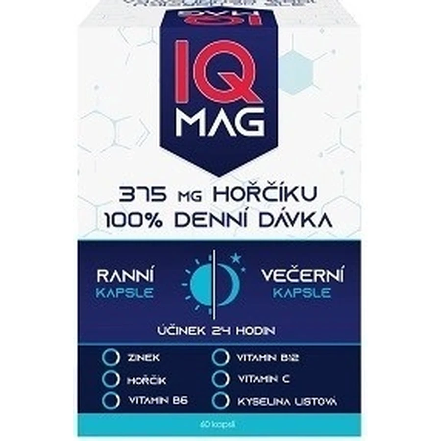 IQ MAG магній вранці та ввечері 1×60 капсул, дієтична добавка: ціни та характеристики