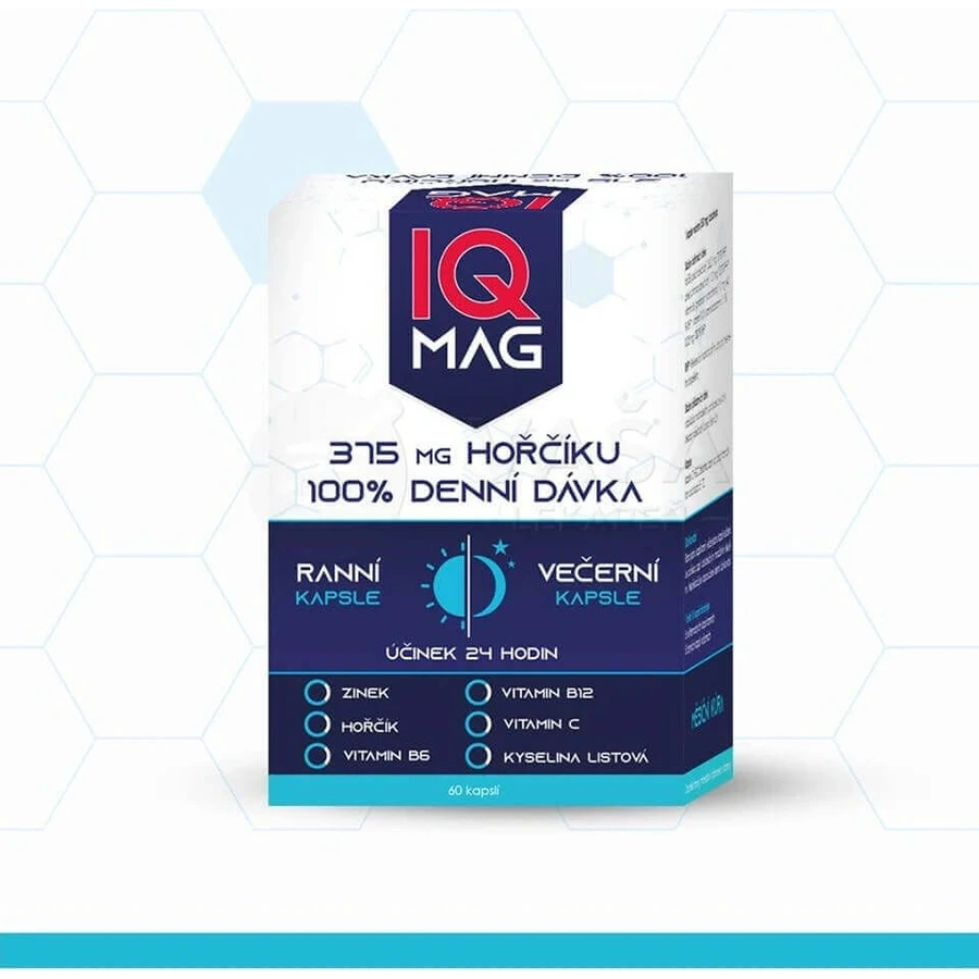 IQ MAG магній вранці та ввечері 1×60 капсул, дієтична добавка: ціни та характеристики