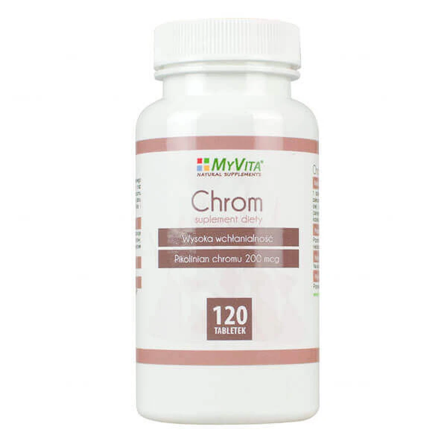 MyVita Chromium 200 мкг, пиколинат хрома, 120 таблеток: цены и характеристики