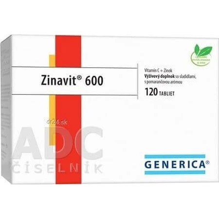 GENERICA Zinavit 600 с апельсиновым вкусом 1×40 табл, (витамин С + цинк): цены и характеристики