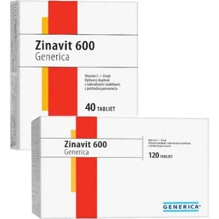 GENERICA Zinavit 600 с апельсиновым вкусом 1×40 табл, (витамин С + цинк): цены и характеристики