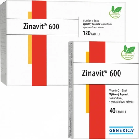 GENERICA Zinavit 600 с апельсиновым вкусом 1×40 табл, (витамин С + цинк): цены и характеристики