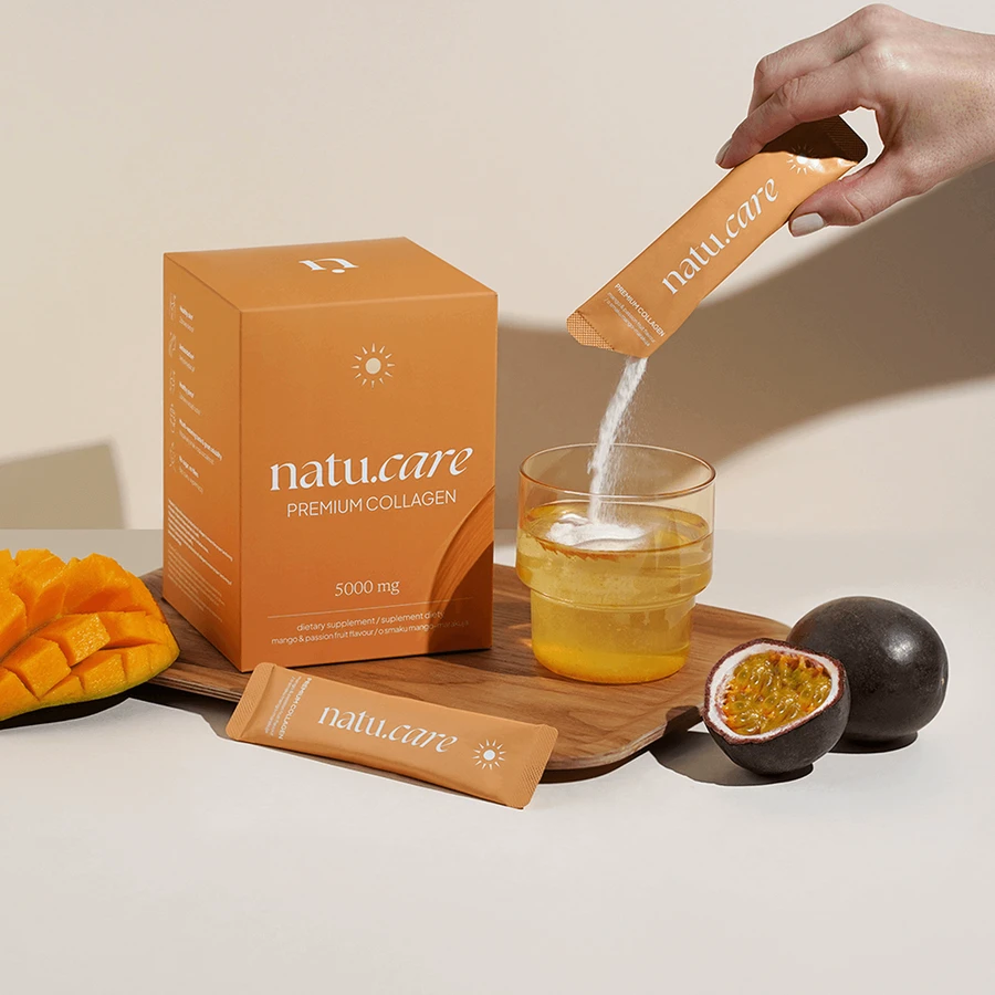 Natu.Care Преміум Колаген 5000 мг, зі смаком манго-маракуї, 30 пакетиків ЗАБРУДНЕНА УПАКОВКА: ціни та характеристики
