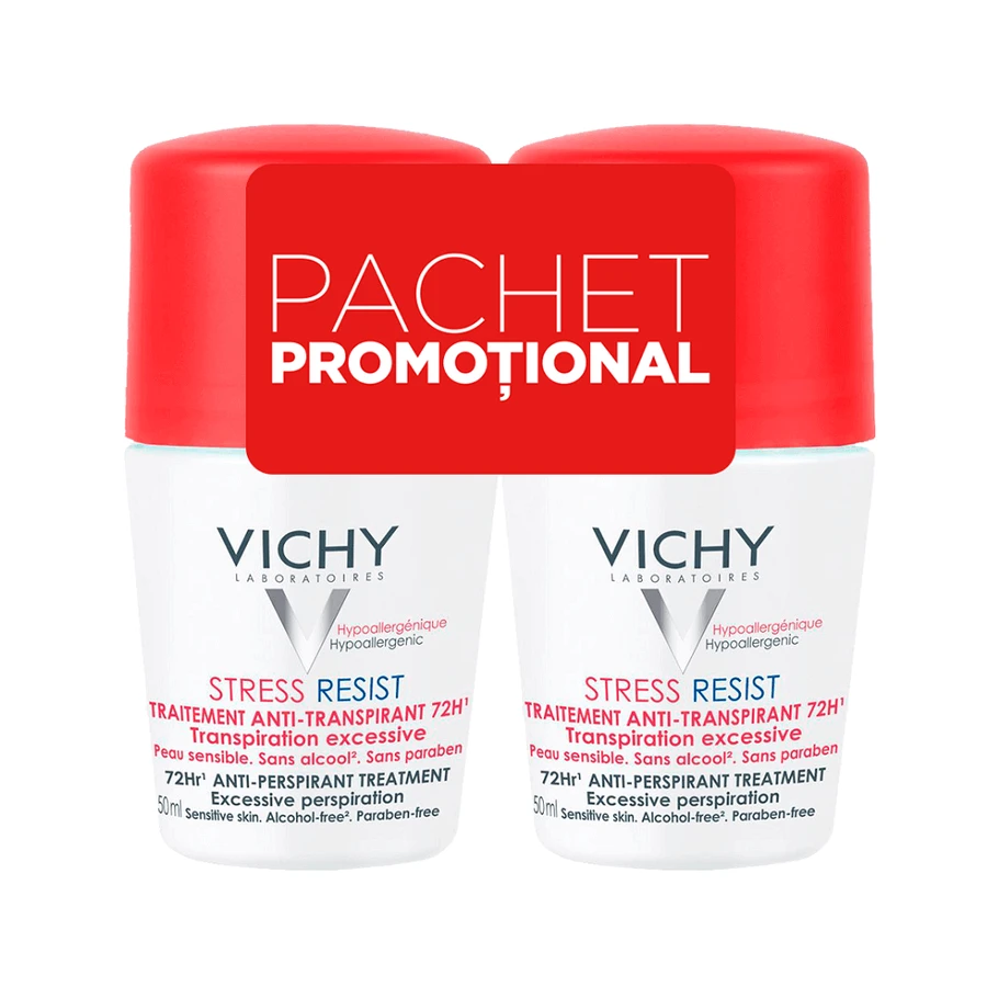 Антиперспірант Vichy Stress-Resist Package Roll-On 72H, 2 шт. по 50 мл: ціни та характеристики