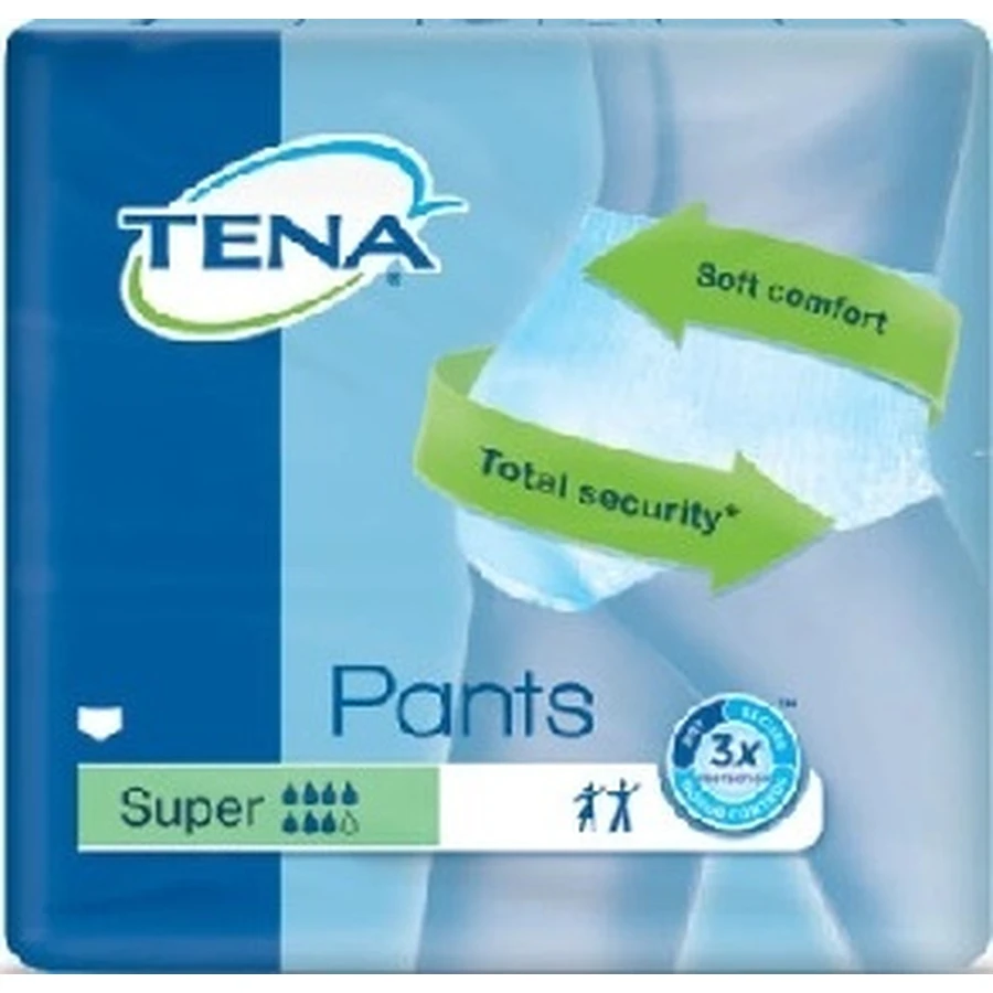 TENA PANTS SUPER LARGE 1×12 шт, еластичні поглинаючі трусики, поглинання 2010 мл, обхват стегон 100-135 см: ціни та характеристики