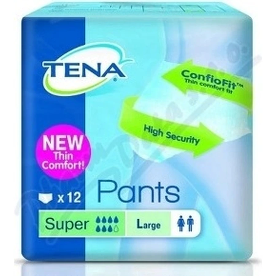 TENA PANTS SUPER LARGE 1×12 шт, еластичні поглинаючі трусики, поглинання 2010 мл, обхват стегон 100-135 см: ціни та характеристики