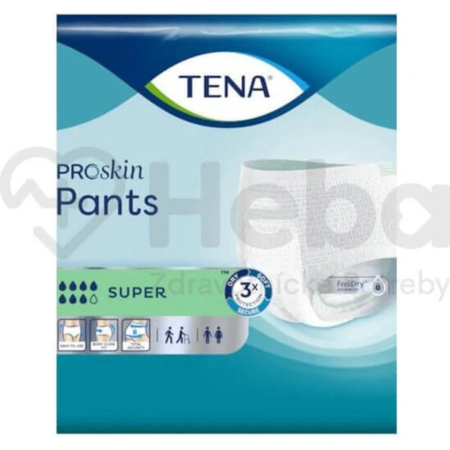 TENA PANTS SUPER LARGE 1×12 шт, еластичні поглинаючі трусики, поглинання 2010 мл, обхват стегон 100-135 см: ціни та характеристики