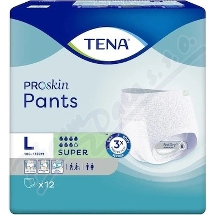 TENA PANTS SUPER LARGE 1×12 шт, еластичні поглинаючі трусики, поглинання 2010 мл, обхват стегон 100-135 см: ціни та характеристики