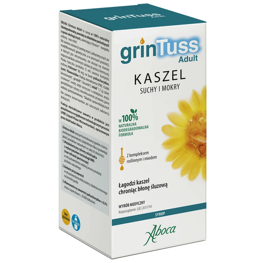 ГринТусс Aboca GrinTuss Adult, сироп от сухого и влажного кашля для взрослых, 128 г: цены и характеристики