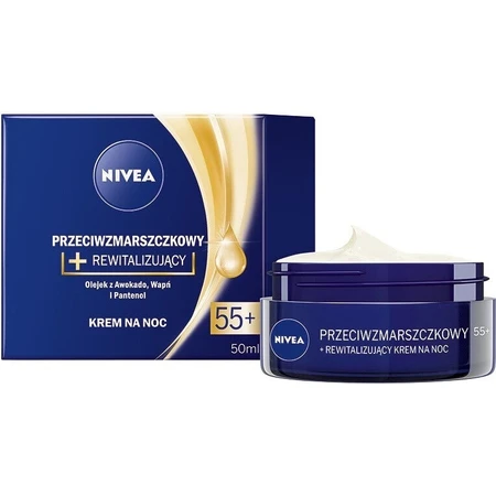 NIVEA 55+ проти зморшок 1×50 мл, відновлюючий нічний крем: ціни та характеристики