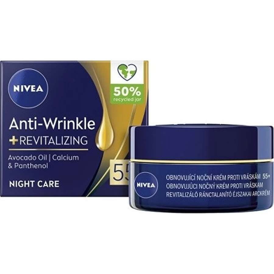 NIVEA 55+ проти зморшок 1×50 мл, відновлюючий нічний крем: ціни та характеристики