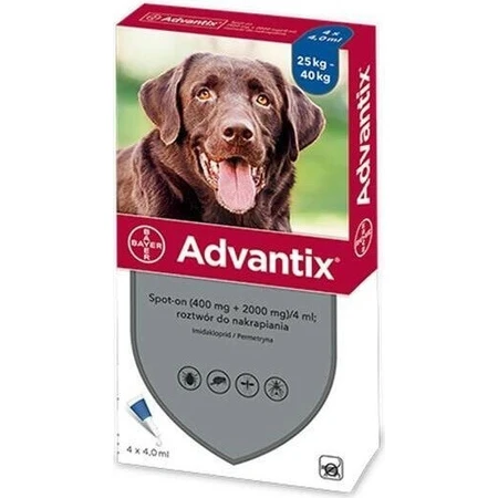 ADVANTIX SPOT-ON PES 4×4 мл, репеллентный противопаразитарный препарат: цены и характеристики
