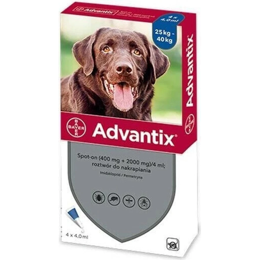 ADVANTIX SPOT-ON PES 4×4 мл, репеллентный противопаразитарный препарат: цены и характеристики
