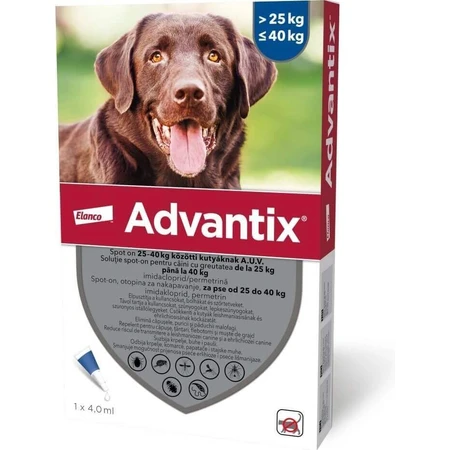 ADVANTIX SPOT-ON PES 4×4 мл, репеллентный противопаразитарный препарат: цены и характеристики