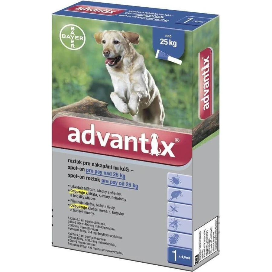ADVANTIX SPOT-ON PES 4×4 мл, репеллентный противопаразитарный препарат: цены и характеристики