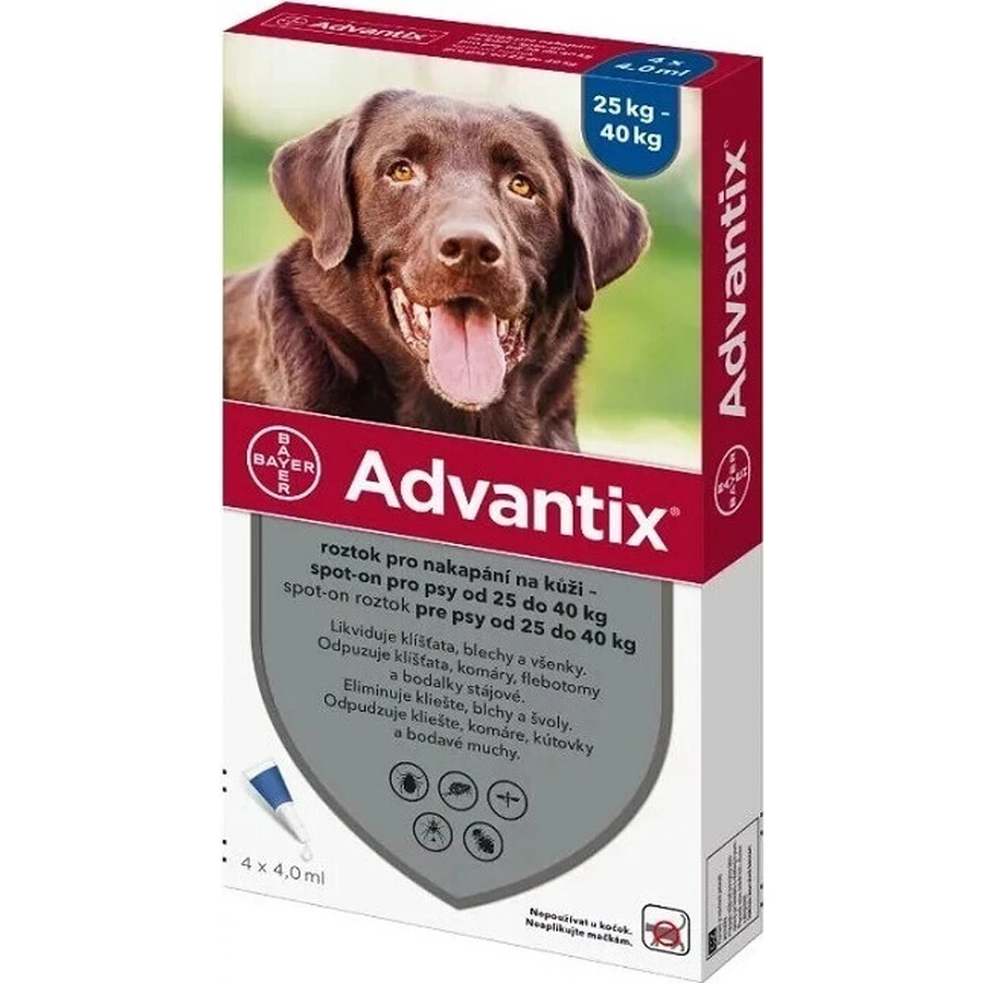 ADVANTIX SPOT-ON PES 4×4 мл, репеллентный противопаразитарный препарат: цены и характеристики