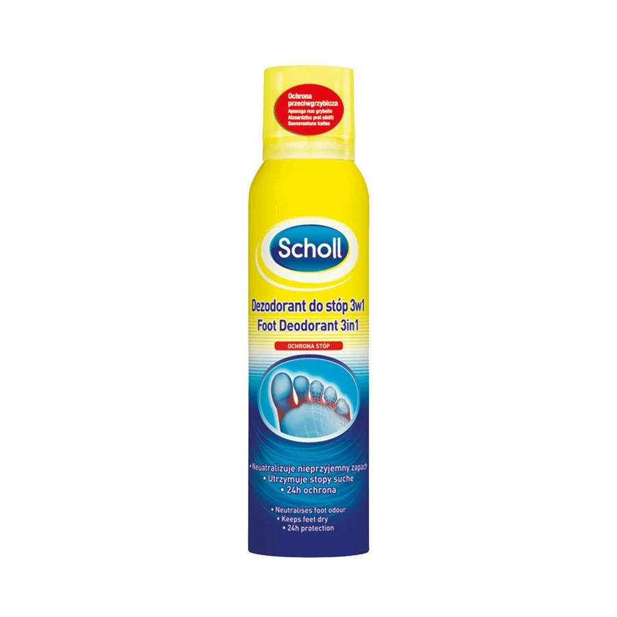 Scholl, дезодорант для ніг 3в1, протигрибковий захист, 150 мл: ціни та характеристики