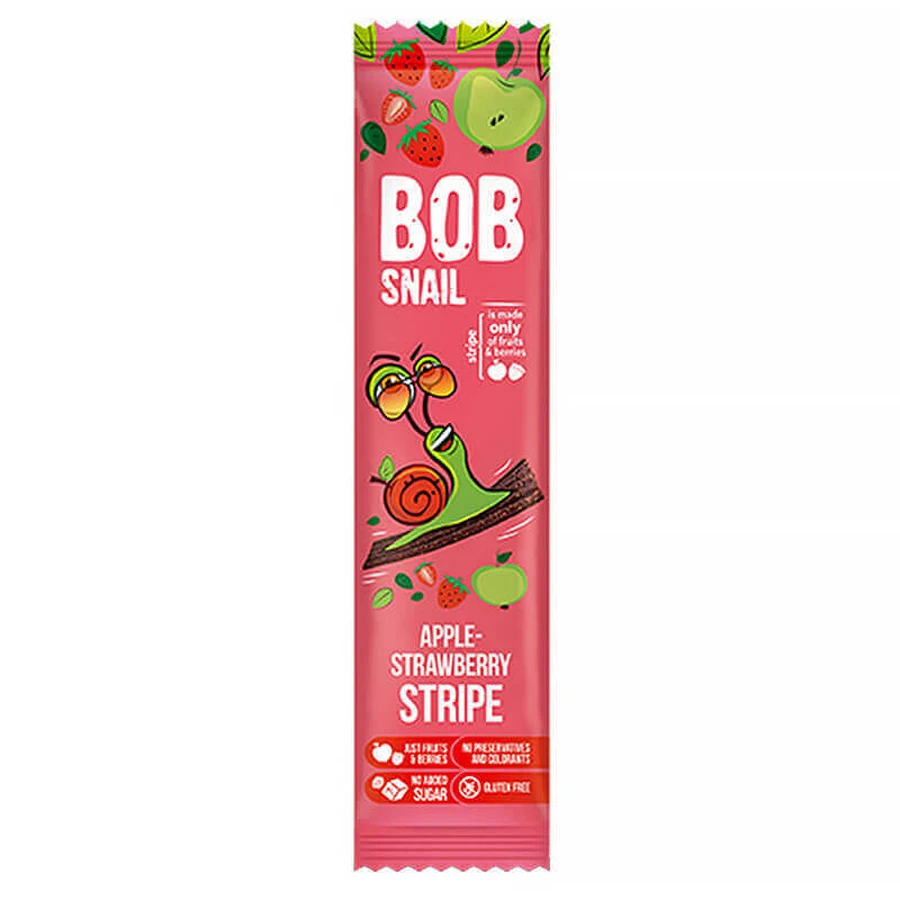Фруктовая закуска Bob Snail Stripe, яблоко, клубника, 14 г: цены и характеристики