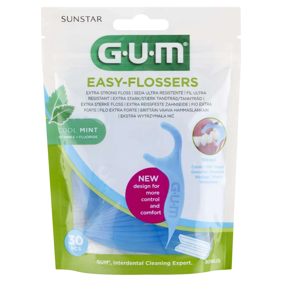 Sunstar Gum Easy-Flossers, зубочистки с зубной нитью, мит, 30 шт.: цены и характеристики