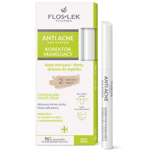 Floslek Pharma Anti Acne 24h System, консилер, 2 натуральных, 1 штука