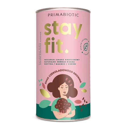 Primabiotic Stay Fit, веганський протеїновий коктейль зі смаком шоколадного брауні, 500 г: ціни та характеристики