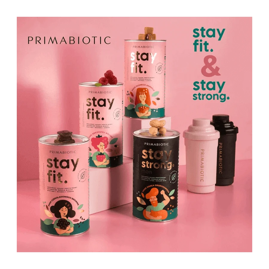 Primabiotic Stay Fit, веганський протеїновий коктейль зі смаком шоколадного брауні, 500 г: ціни та характеристики