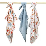 BabyOno, пелюшки тканинні, 100% бавовна, сині, 70 x 70 см, 3 шт.