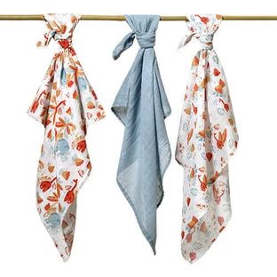 BabyOno, пелюшки тканинні, 100% бавовна, сині, 70 x 70 см, 3 шт.