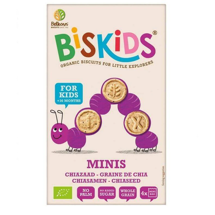 Belkorn BISkids Органічне дитяче цільнозернове міні-печиво з чіа без додавання цукру 120 г: ціни та характеристики