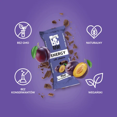 BeRAW! Energy, енергетичний батончик, лакриця, чорний шоколад, 40 г: ціни та характеристики