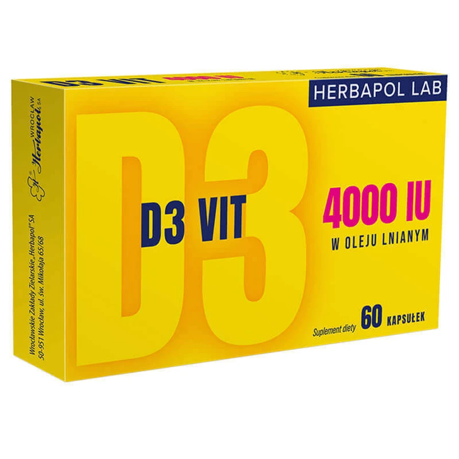 Herbapol Lab D3 Vit 4000 МО, 60 капсул: ціни та характеристики