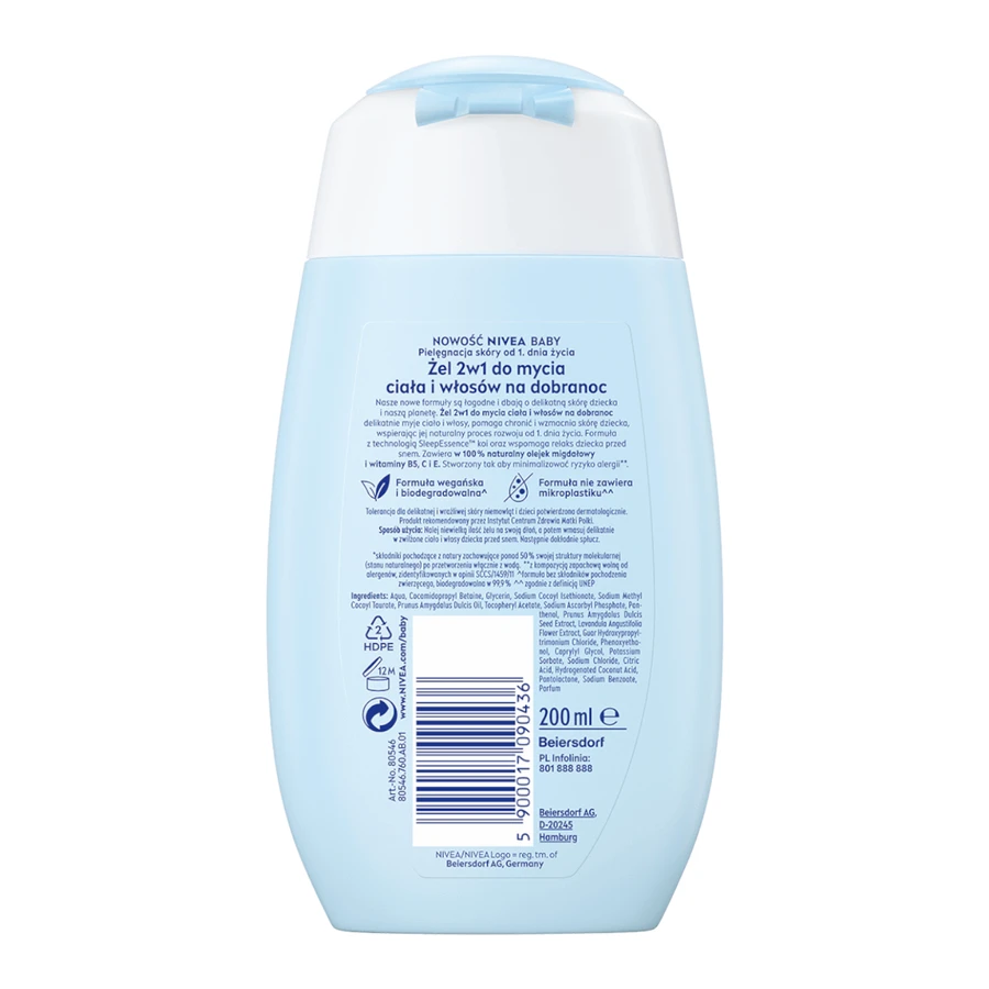 Nivea Baby el 2в1 Шампунь для тіла та волосся перед сном, 200 мл: ціни та характеристики