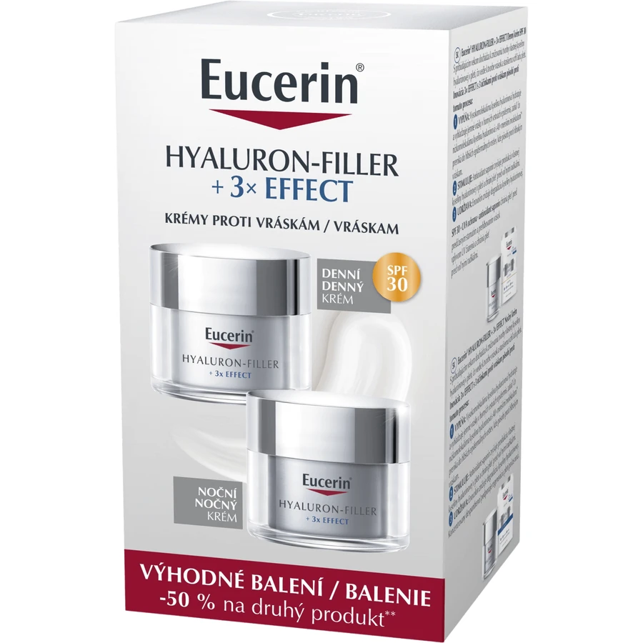 Eucerin Hyaulor-Filler + денний крем 3x Effect SPF 30 + нічний крем 2 x 50 мл: ціни та характеристики