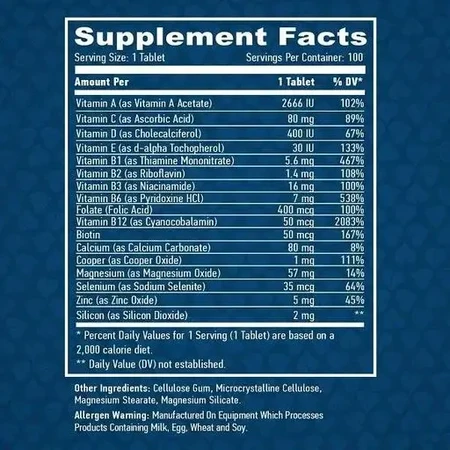 Вітамінно-мінеральний комплекс Мультивітамін Haya Labs Basic Adult Multivitamin таблетки №100: ціни та характеристики