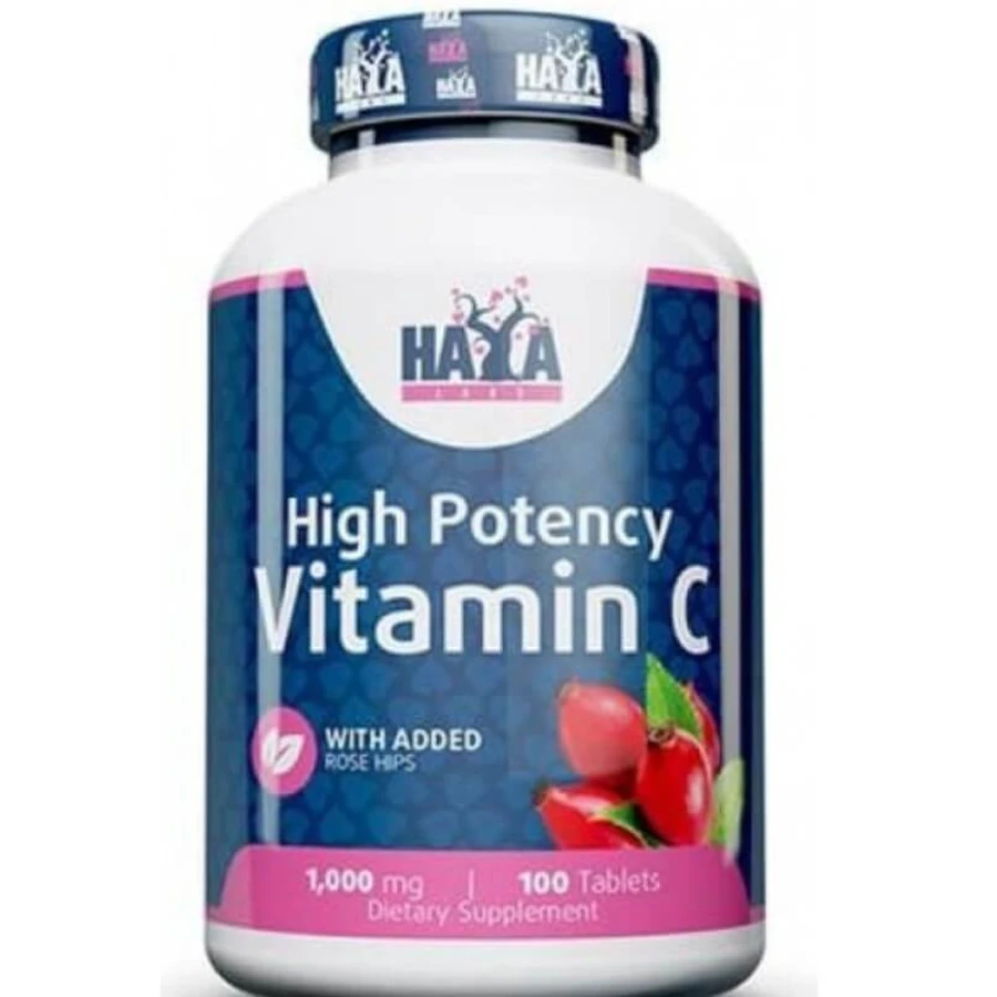 Вітамін С Haya Labs High Potency Vitamin C 1000 mg with Rose Hips, 100 табл.: ціни та характеристики