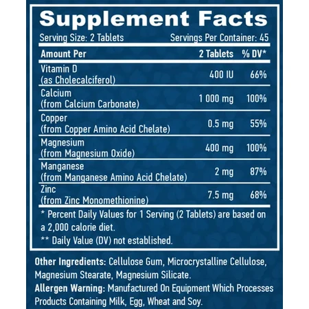 Haya Labs Calcium Magnesium & Zinc With Vitamin D, 90 таблеток: цены и характеристики