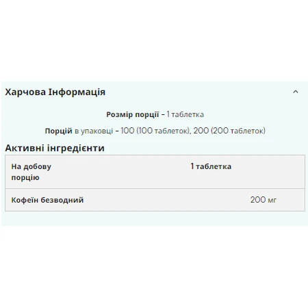 Кофеин Про 22 мг - 200 таб: цены и характеристики