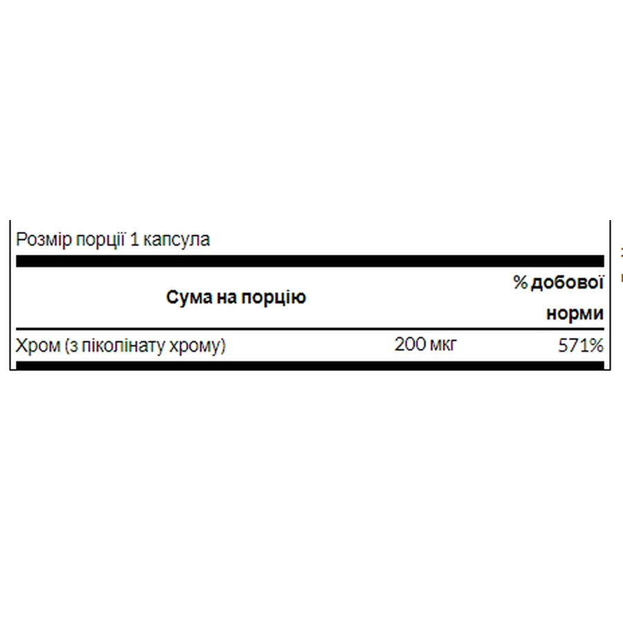 Хром Пиколинат 200 мг – 100 капсул: цены и характеристики