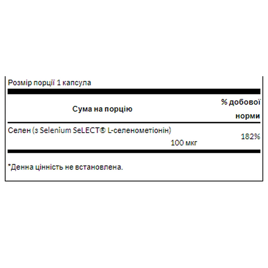 Селен L-селенометионин 100 mcg - 300 капс.: цены и характеристики