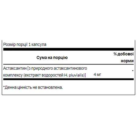 Астаксантин 4 мг - 60 капс: ціни та характеристики