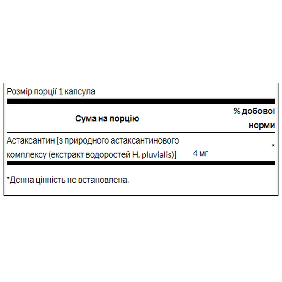 Астаксантин 4 мг - 60 капс: ціни та характеристики