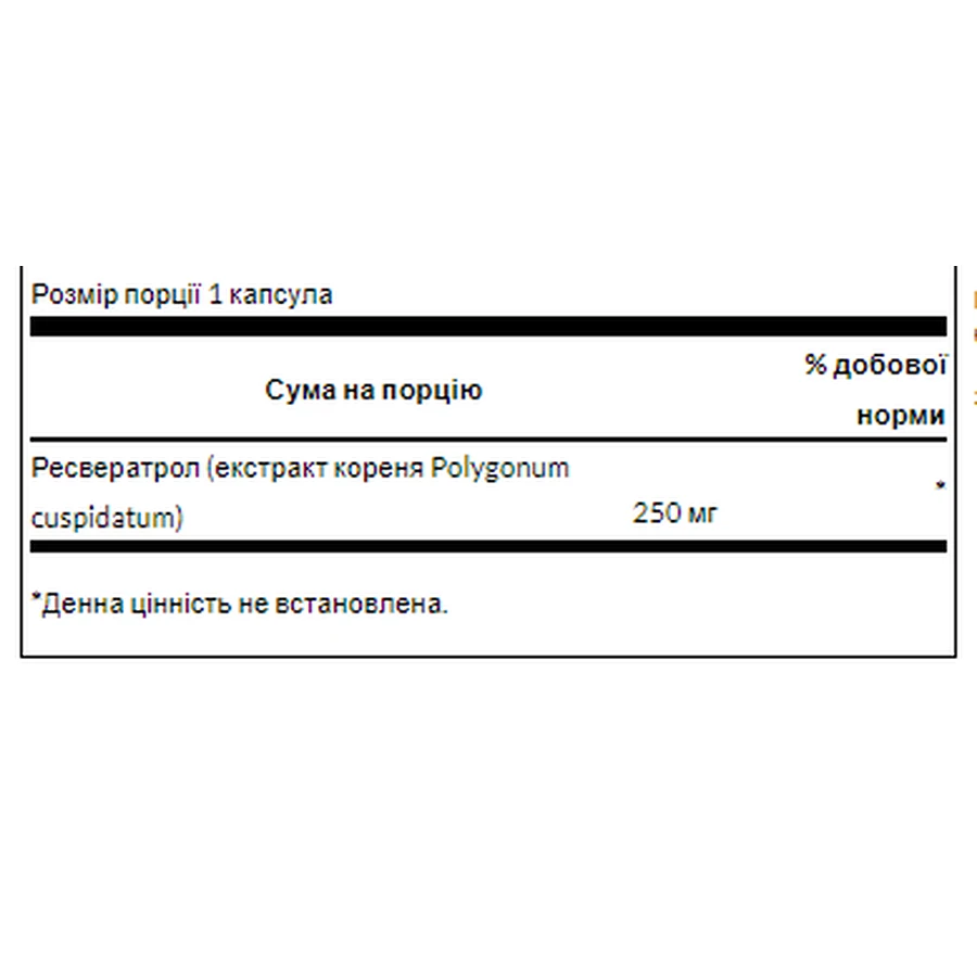 Ресвератрол 250 мг - 30 капсул: цены и характеристики