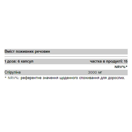 Спіруліна - 90 капсул: ціни та характеристики