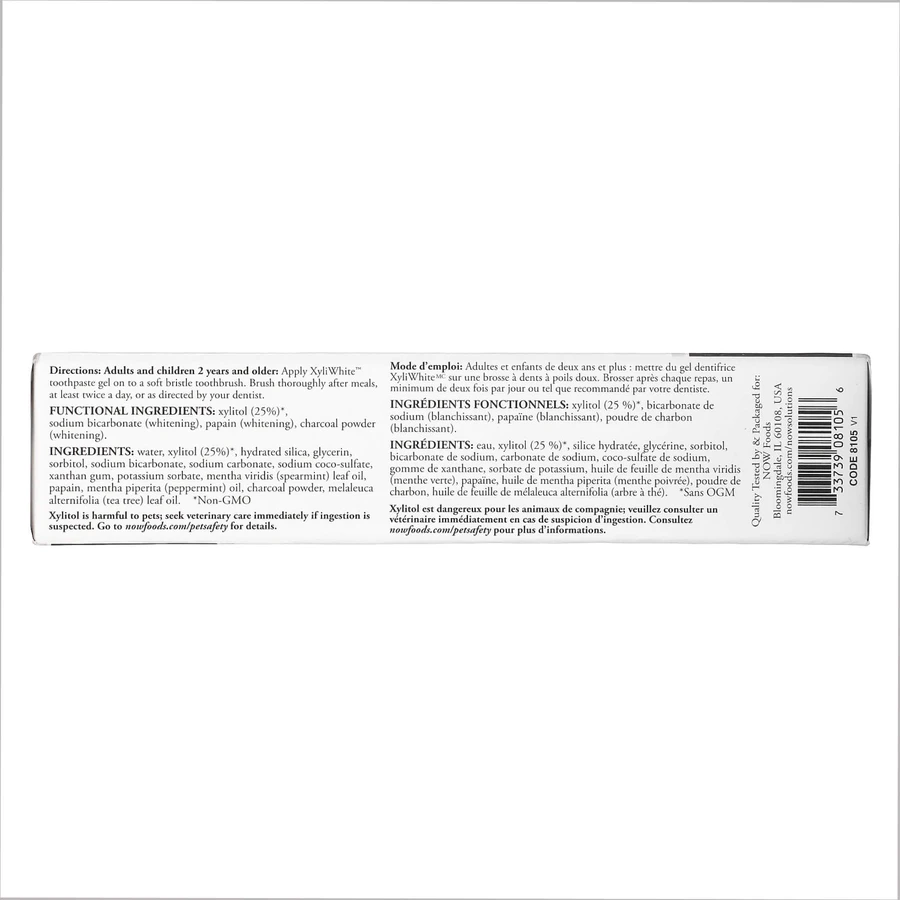 Зубна паста-гель Now Solutions XyliWhite Charcoal Refresh Toothpaste Gel, 181 г: ціни та характеристики