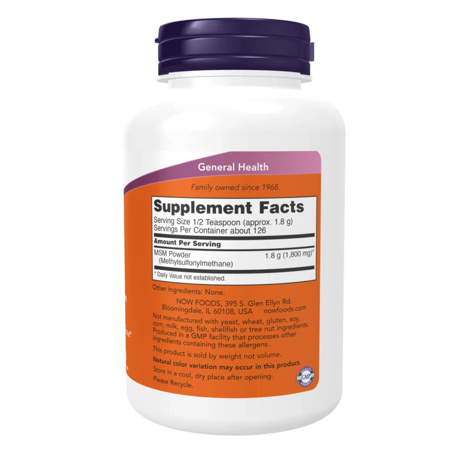 МСМ (метилсульфонілметан) Now Foods, 227 г: ціни та характеристики