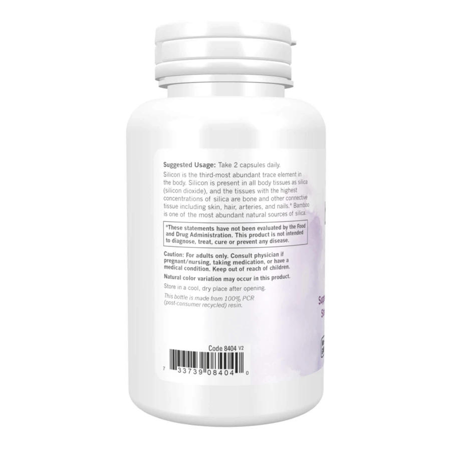 Кремній з бамбуку для волосся, шкіри та нігтів, Bamboo Silica Beauty, NOW Foods, Solutions, 760 мг, 90 вегетаріанських капсул: ціни та характеристики