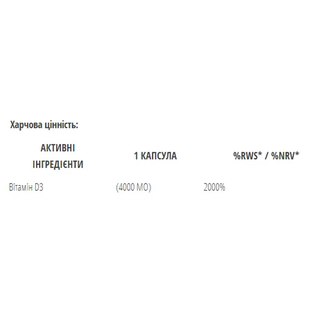 Витамин Д3 400 – 100 капс: цены и характеристики