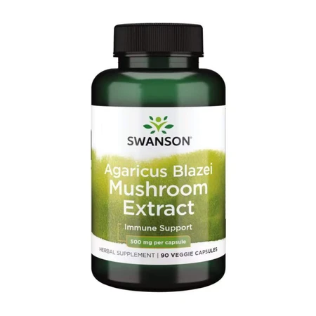 Грибы для поддержки иммунной системы, Agaricus Blazei Mushroom Extract, Swanson, экстракт, 500 мг, 90 вегетарианских капсул: цены и характеристики